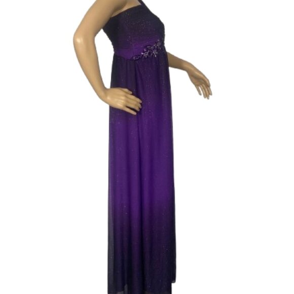 Xscape by Joanna Chen Ombre Floor Length Purple Gown - Picture 3 of 10